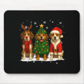 Retro Christmas Beagle Santa Reindeer Dog Lover Mousepad (Vorne)