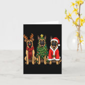 Retro Christmas Belgian Malinois Santa Reindeer Do Karte (Gelbe Blume)