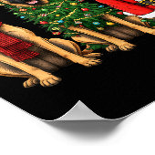 Retro Christmas Belgian Malinois Santa Reindeer Do Poster (Ecke)