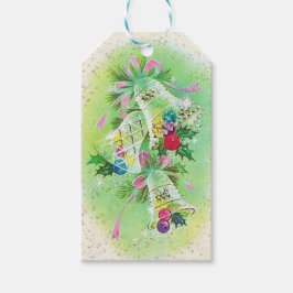 Retro Christmas Bells Holiday Gift Tag Geschenkanhänger