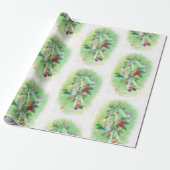 Retro Christmas Bells Pastell Pattern Geschenkpapier (Ungerollt)