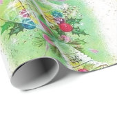 Retro Christmas Bells Pastell Pattern Geschenkpapier (Rolleneckpunkt)