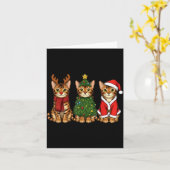 Retro Christmas Bengal Cat Santa Reindeer Karte (Gelbe Blume)