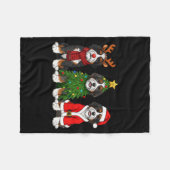 Retro Christmas Bernedoodle Santa Reindeer Dog Lov Fleecedecke (Vorderseite (Horizontal))