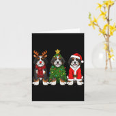 Retro Christmas Bernedoodle Santa Reindeer Dog Lov Karte (Gelbe Blume)
