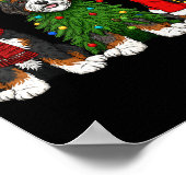 Retro Christmas Bernedoodle Santa Reindeer Dog Lov Poster (Ecke)