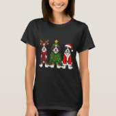 Retro Christmas Bernedoodle Santa Reindeer Dog Lov T-Shirt (Vorderseite)