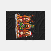 Retro Christmas Bet Hound Santa Reindeer Dog Lover Fleecedecke (Vorderseite (Horizontal))