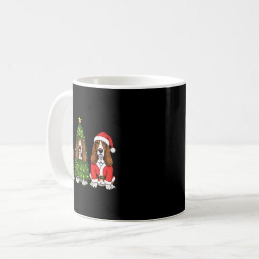 Retro Christmas Bet Hound Santa Reindeer Dog Lover Kaffeetasse (Vorderseite Links)