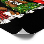 Retro Christmas Bet Hound Santa Reindeer Dog Lover Poster (Ecke)