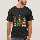 Retro Christmas Bet Hound Santa Reindeer Dog Lover T-Shirt (Vorderseite)