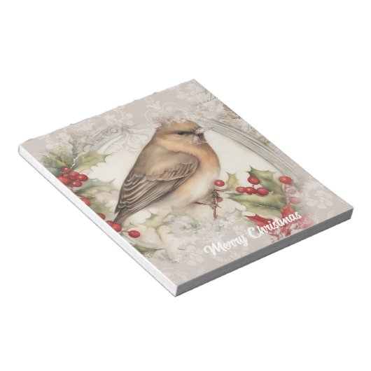 Retro Christmas Bird Notizblock (angewinkelt)