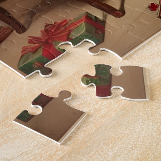 Retro Christmas Blonde Button-Up Girl Jigsaw Puzzle (Seite)