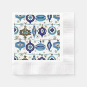 Retro Christmas, Blue and White Paper Napkins Serviette (Vorderseite)