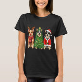 Retro Christmas Blue Heeler Santa Reindeer Dog Lov T-Shirt (Vorderseite)
