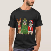 Retro Christmas Blue Heeler Santa Reindeer Dog Lov T-Shirt (Vorderseite)
