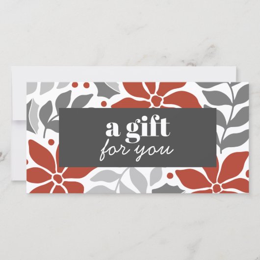 RETRO CHRISTMAS BLUME ROT GRAY SILVER BESONDERE (Vorderseite)