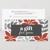 RETRO CHRISTMAS BLUME ROT GRAY SILVER BESONDERE (Vorne/Hinten)