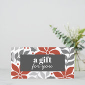 RETRO CHRISTMAS BLUME ROT GRAY SILVER BESONDERE (Stehend Vorderseite)