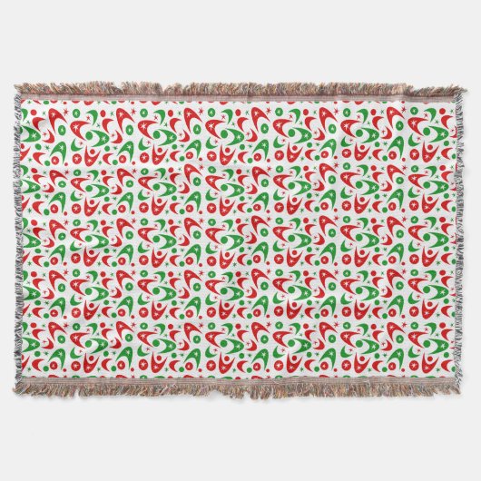 Retro Christmas Boomerangs Decke (Vorderseite)