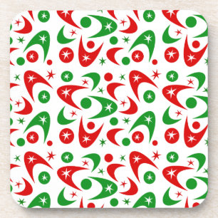 Retro Christmas Boomerangs Getränkeuntersetzer