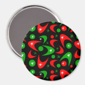 Retro Christmas Boomerangs Magnet (Vorderseite/Rückseite)