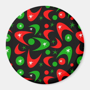 Retro Christmas Boomerangs Magnet