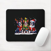 Retro Christmas Boston Terrier Santa Reindeer Dog Mousepad (Mit Mouse)