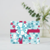 Retro Christmas Bow Card Feiertagskarte (Stehend Vorderseite)