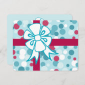 Retro Christmas Bow Card Feiertagskarte (Vorne/Hinten)