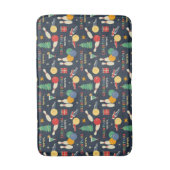 Retro Christmas Bowling Pattern Badematte (Vorderseite Vertikal)