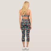 Retro Christmas Bowling Pattern Capri Leggings (Rückseite)