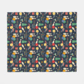 Retro Christmas Bowling Pattern Fleecedecke (Vorderseite (Horizontal))