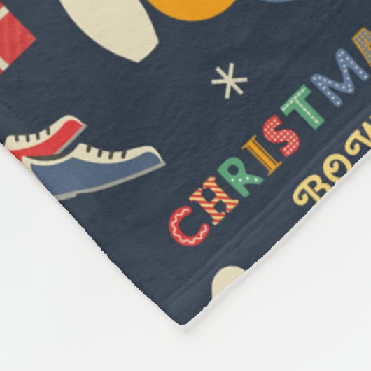 Retro Christmas Bowling Pattern Fleecedecke (Ecke)