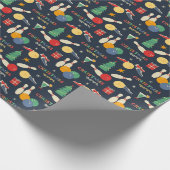Retro Christmas Bowling Pattern Geschenkpapier (Ecke)