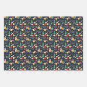 Retro Christmas Bowling Pattern Geschenkpapier Set (Vorderseite)