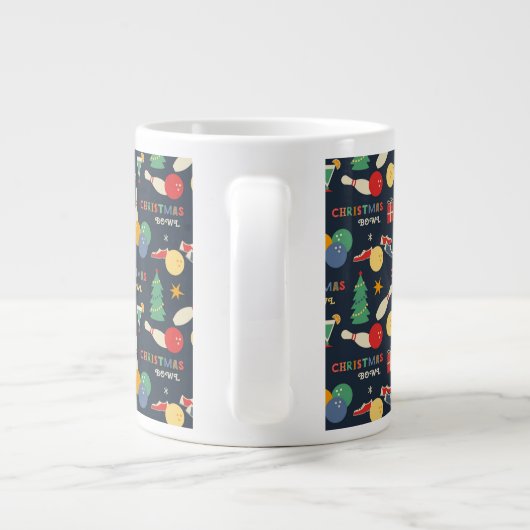 Retro Christmas Bowling Pattern Jumbo-Tasse (Rückseite)