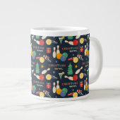 Retro Christmas Bowling Pattern Jumbo-Tasse (Vorderseite Rechts)
