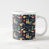 Retro Christmas Bowling Pattern Jumbo-Tasse (Rechts)