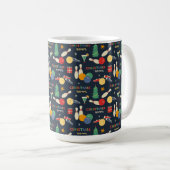 Retro Christmas Bowling Pattern Kaffeetasse (VorderseiteRechts)