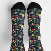 Retro Christmas Bowling Pattern Socken (Oben)