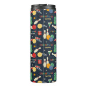Retro Christmas Bowling Pattern Thermosbecher (Rückseite)