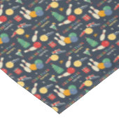 Retro Christmas Bowling Pattern Tischdecke (Schrägansicht)