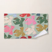 Retro Christmas Bows Coquette Badhandtuch Set (Handtuch)
