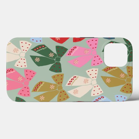 Retro Christmas Bows Coquette Case-Mate iPhone Hülle (Rückseite (Horizontal))