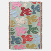 Retro Christmas Bows Coquette Decke (Vorderseite Vertikal)