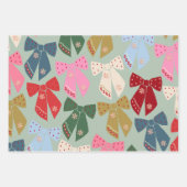 Retro Christmas Bows Coquette Geschenkpapier Set (Vorderseite)
