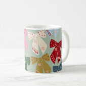 Retro Christmas Bows Coquette Kaffeetasse (VorderseiteRechts)