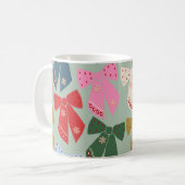 Retro Christmas Bows Coquette Kaffeetasse (Vorderseite Links)