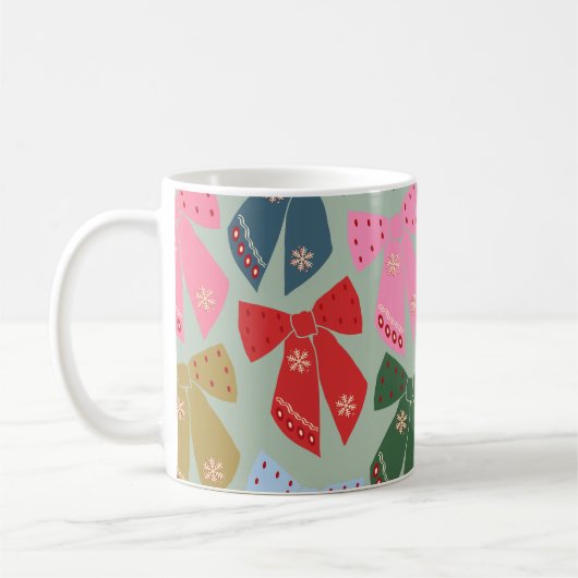 Retro Christmas Bows Coquette Kaffeetasse (Links)